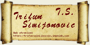 Trifun Simijonović vizit kartica
